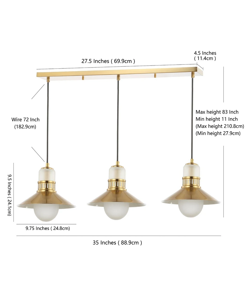 Colin 3-Light Adjustable Retro Hurricane Triple Linear Led Pendant