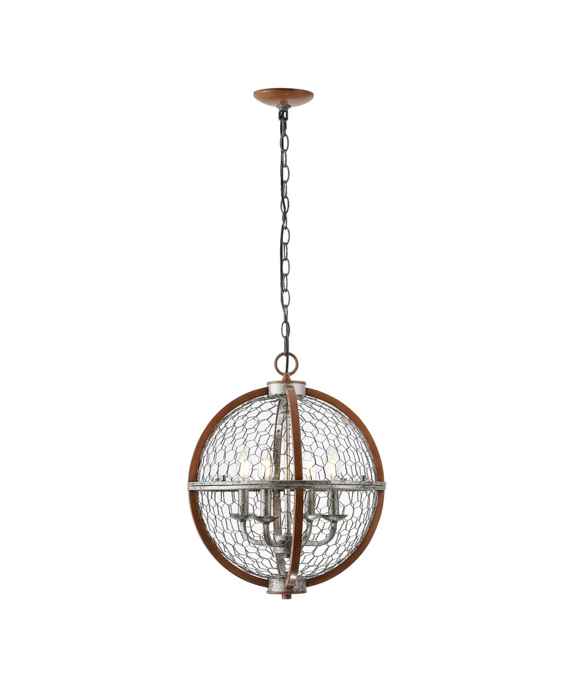 Jonathan Y Gaines 4-Light Adjustable Rustic Industrial Led Pendant