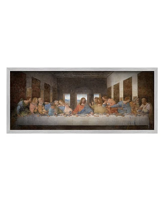 Stupell Industries Da Vinci The Last Supper Religious Classical Painting Gray Farmhouse Rustic Framed Giclee Texturized Art, 13" x 30"