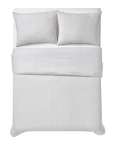 London Fog Herringbone 2 Piece Flannel Comforter Set, Twin Xl