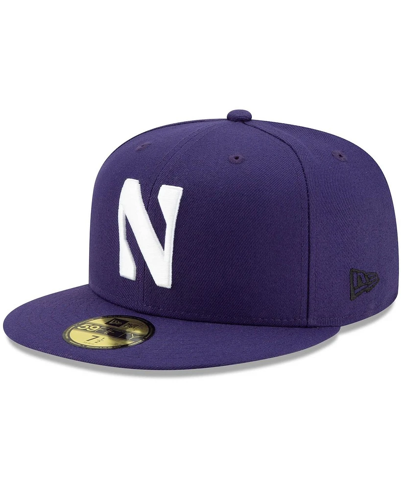 Men's New Era Purple Northwestern Wildcats Primary Team Logo Basic 59FIFTY Fitted Hat