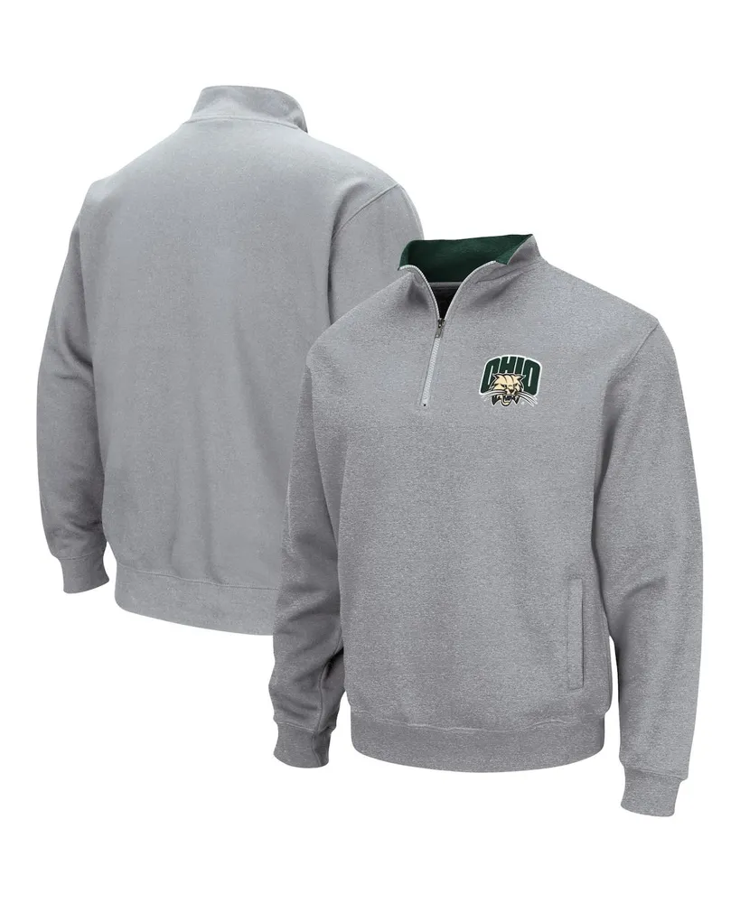 Men's Colosseum Heathered Gray Ohio Bobcats Tortugas Team Logo Quarter-Zip Jacket