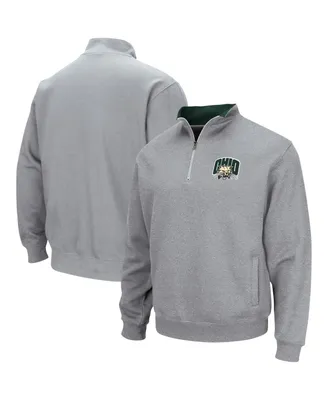 Men's Colosseum Heathered Gray Ohio Bobcats Tortugas Team Logo Quarter-Zip Jacket