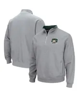 Men's Colosseum Heathered Gray Ohio Bobcats Tortugas Team Logo Quarter-Zip Jacket