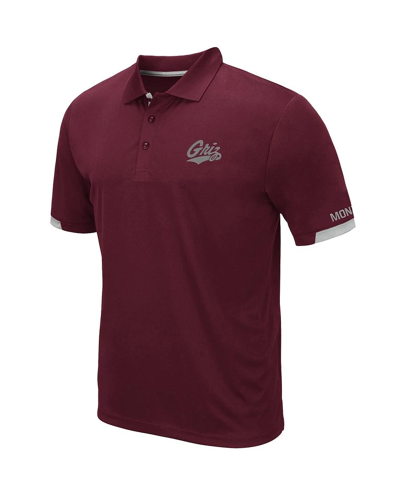 Men's Colosseum Maroon Montana Grizzlies Logo Santry Polo Shirt