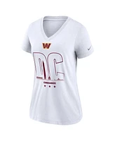 Women's Nike White Washington Commanders Tri-Blend V-Neck T-shirt