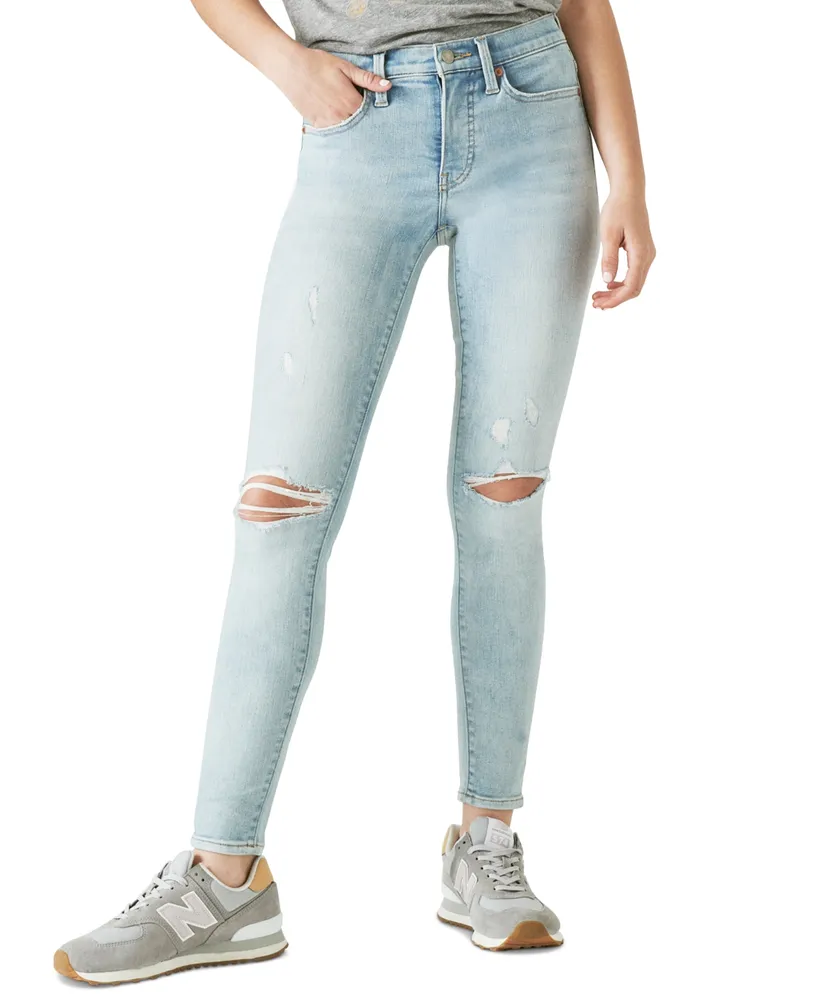 Lucky Brand Women's Ava Mid-Rise Ripped Skinny Jeans