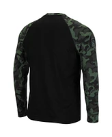 Men's Colosseum Black, Camo Michigan State Spartans Oht Military-Inspired Appreciation Big and Tall Raglan Long Sleeve T-shirt