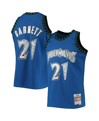 Men's Kevin Garnett Blue Minnesota Timberwolves 2003-04 Hardwood Classics 75th Anniversary Diamond Swingman Jersey