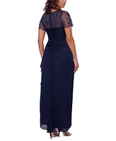 Xscape Beaded Mesh Gown