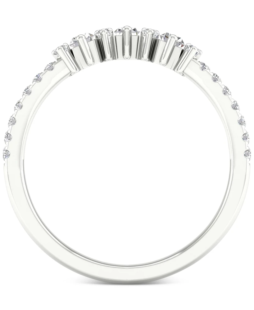 Diamond Baguette & Round Band (1/3 ct. t.w.) in 14k White Gold