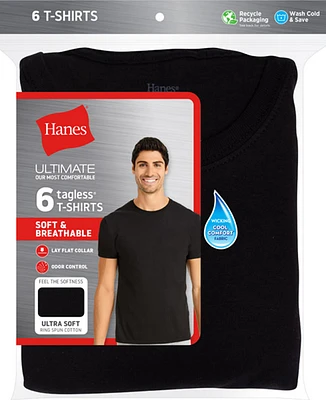 Hanes Men's 6-Pack Ultimate Crewneck Undershirts