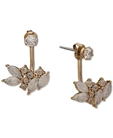 lonna & lilly Gold-Tone Crackled Cubic Zirconia Jacket Earrings