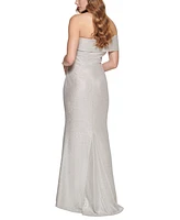 Eliza J Women's One Shoulder Side Tucked Gown