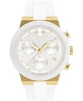 Movado Men's Swiss Chronograph Bold Fusion White Silicone Strap Watch 44mm