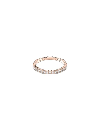 Swarovski Vittore Round Cut Rose Gold Tone Plated Ring