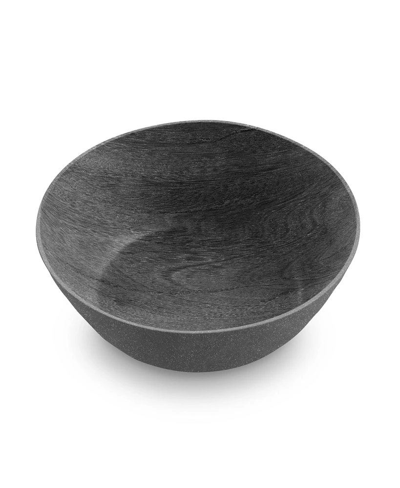 Abode Homewares 7.5" Faux Real Wood 6-Piece Low Bowl Set, 42 oz