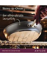 Anolon Accolade Forged Hard-Anodized Nonstick Deep Frying Pan with Lid, 12-Inch, Moonstone