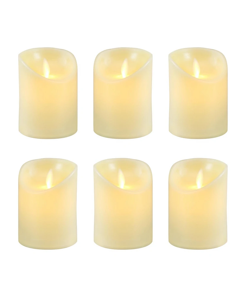 Battery Operated Led Votive with Moving Flame, Set of 6