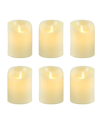 Battery Operated Led Votive with Moving Flame, Set of 6