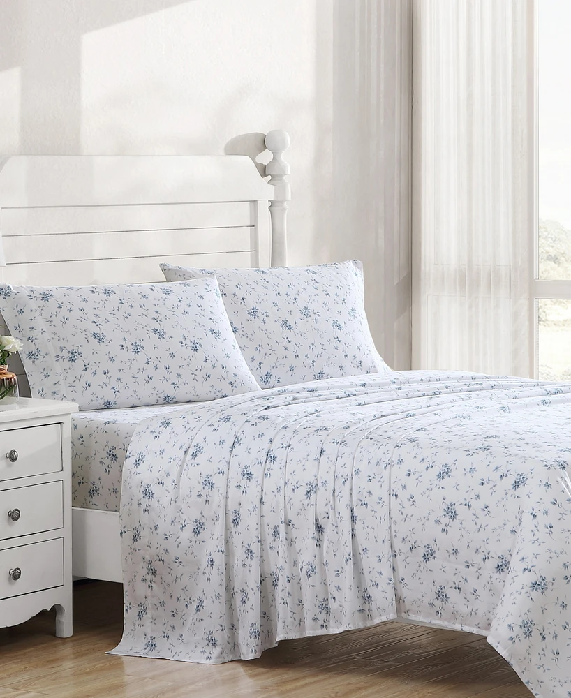Closeout! Laura Ashley 300 Thread Count Cotton Sateen Pillowcase Pair, Standard