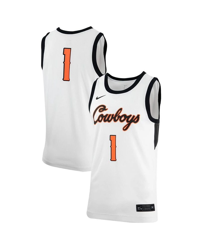 Men's Nike White Oklahoma State Cowboys Retro Replica Basketball Jersey