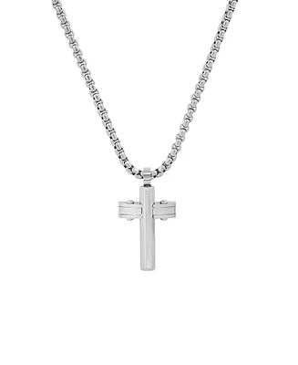 Steeltime Men's Stainless Steel Cross Pendant