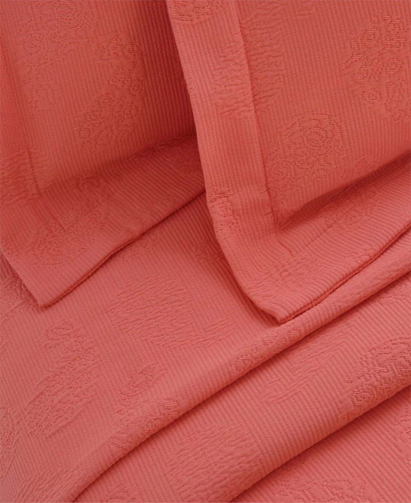 Superior 100% Cotton Paisley Matelasse All-Season -Piece Coverlet Set