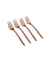 Cambridge Silversmiths Gaze Copper Mirror Cocktail Forks Set, 4 Piece