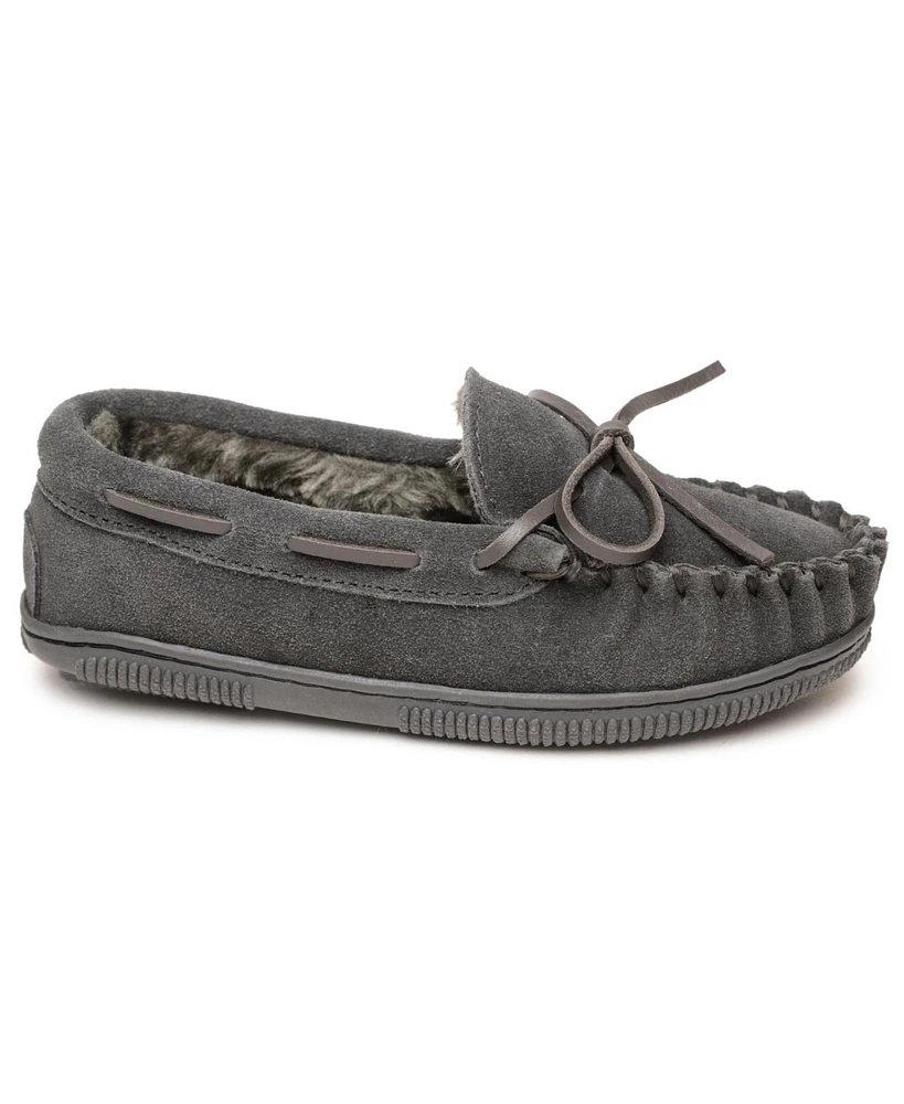 Minnetonka Little Boys Pile Lined Hardsole Moccasin Slippers