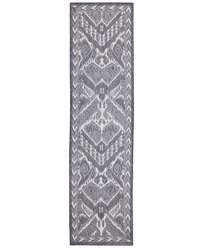 Liora Manne' Malibu Ikat 1'11" x 7'6" Runner Outdoor Area Rug