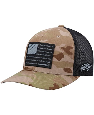 Men's Hooey Camo, Black Liberty Roper Team Trucker Snapback Hat