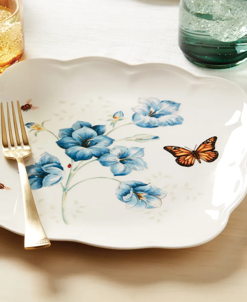 Lenox Butterfly Meadow Square Dinner Plate Set, Set of 4