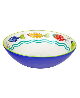 Euro Ceramica Fresh Catch Serving Bowl, 13"