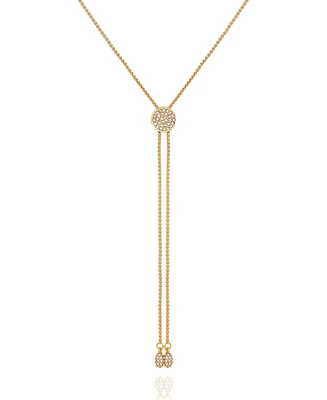 Vince Camuto Gold-Tone Pave Slider Bolo Necklace