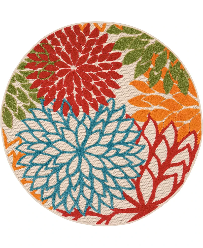 Nourison Home Aloha ALH05 5'3" x Round Outdoor Area Rug