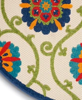 Nourison Home Aloha ALH19 4' x 4' Round Outdoor Area Rug
