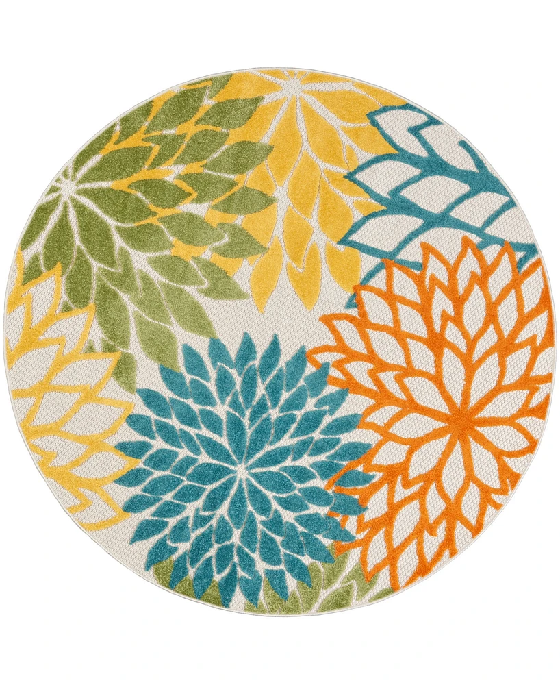 Nourison Home Aloha ALH05 4' x Round Outdoor Area Rug
