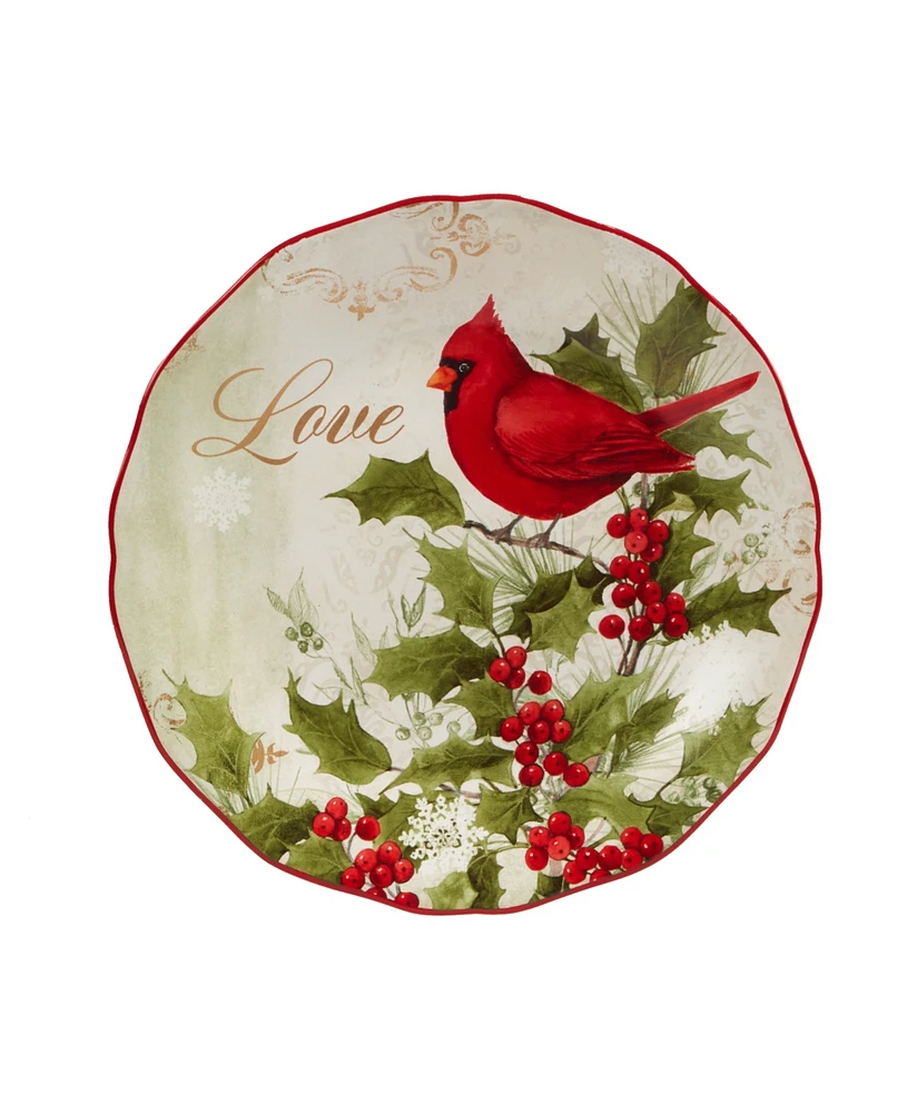 Certified International Winter's Medley 4 Piece Dessert Plate Set