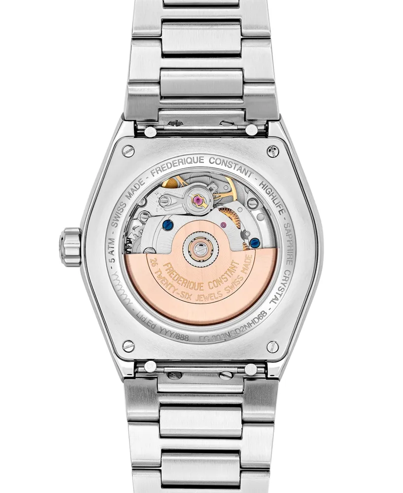 Frederique Constant Women's Swiss Automatic Highlife Diamond (1/2 ct. t.w.) Stainless Steel Bracelet Watch 34mm