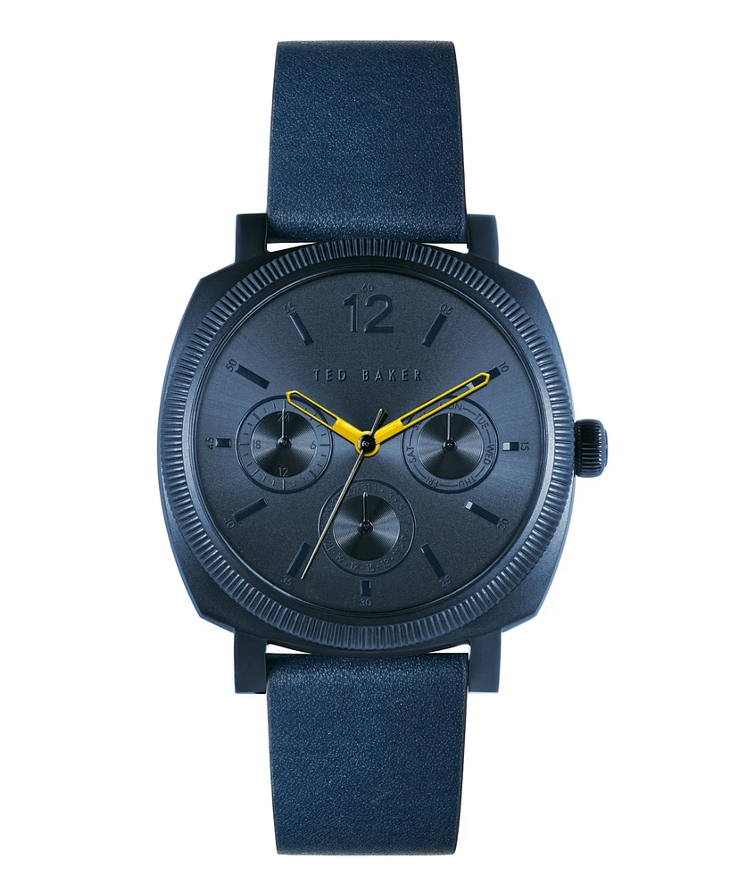 Ted Baker Men's Caine Blue Leather Strap Watch 42mm