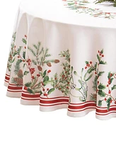 Elrene Winter Holiday Berry Fabric Tablecloth