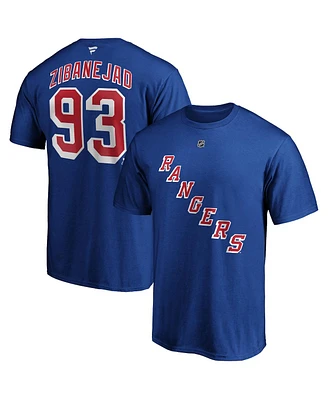 Men's Fanatics Mika Zibanejad Blue New York Rangers Big and Tall Name Number T-shirt