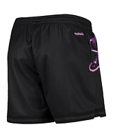 Women's Mitchell & Ness Black Los Angeles Lakers Big Face 4.0 Mesh Shorts