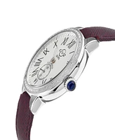 Gevril Women's Astor Swiss Quartz Burgundy Genuine Leather Strap Watch 40mm