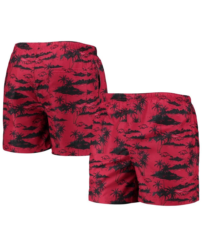 Men's Foco Cardinal Arkansas Razorbacks Island Palm Swim Trunks