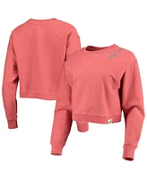 Women's League Collegiate Wear Texas Orange Texas Longhorns Corded Timber Cropped Pullover Sweatshirt