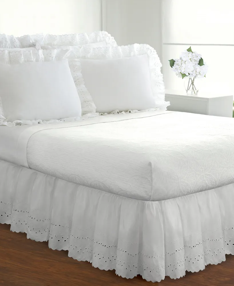 Fresh Ideas Ruffled Eyelet 14" Drop Bed Skirt, California King