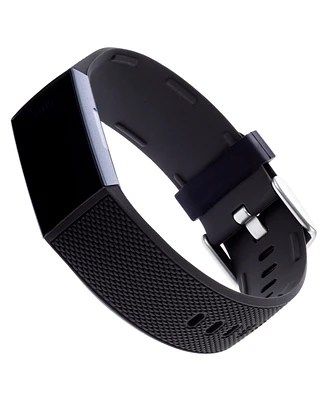 WITHit Black Silicone Woven Band designed for Fitbit Charge 3 & 4