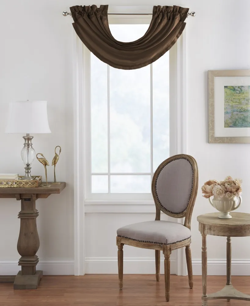 Elrene Home Fashions Versailles Faux Silk Waterfall Window Valance
